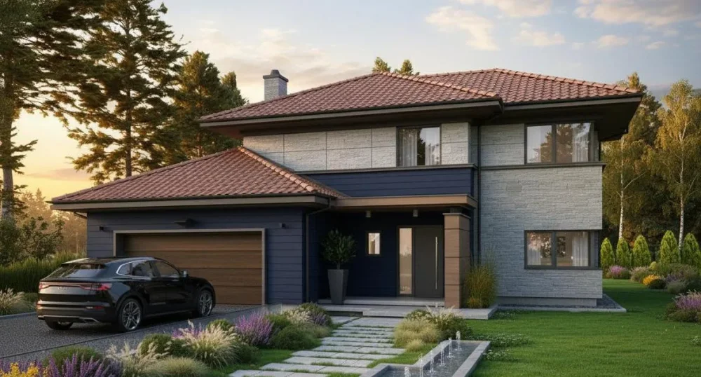 Проект Двухэтажный дом 16 на 16, 232 м2