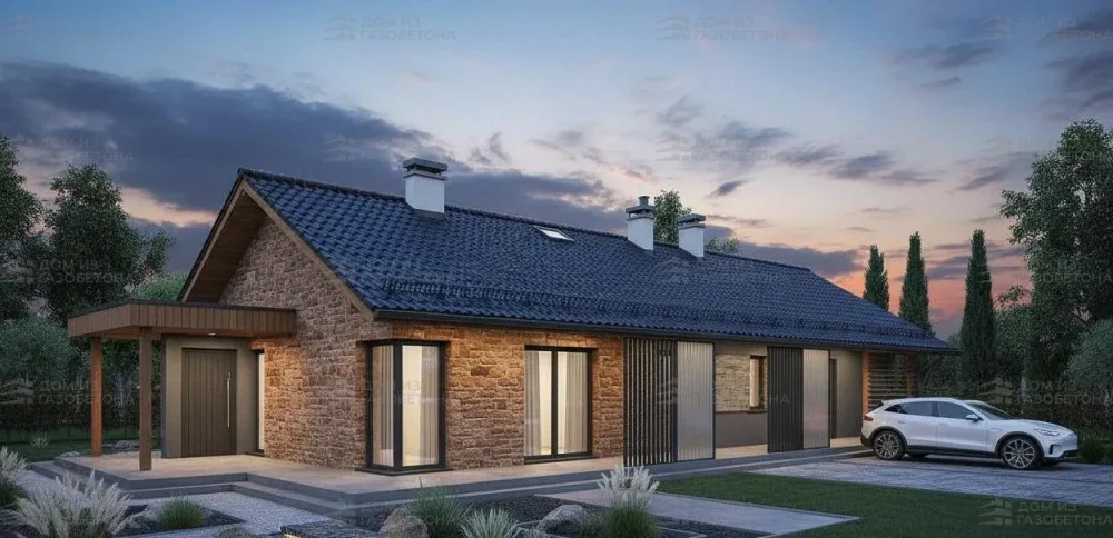 Проект Одноэтажный дом 8 на 19, 114 м2