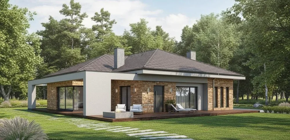 Проект Одноэтажный дом 16 на 22, 200 м2