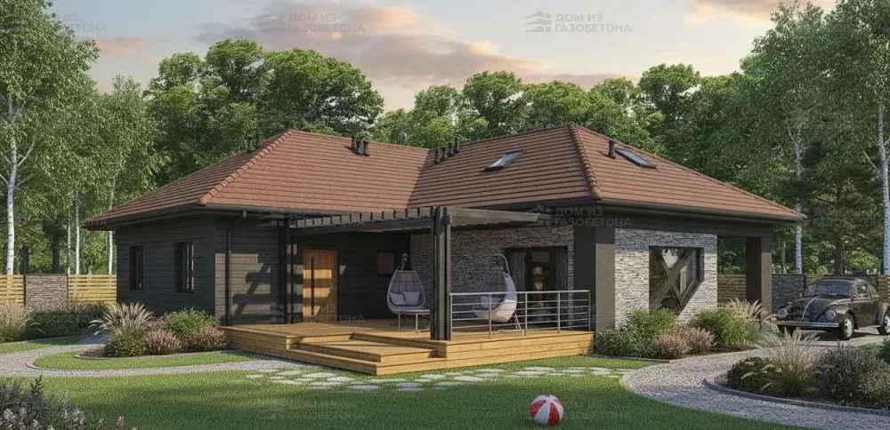 Проект Одноэтажный дом 17 на 18, 184 м2