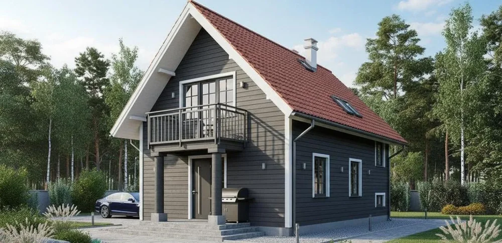 Проект Двухэтажный дом 10 на 7, 107 м2