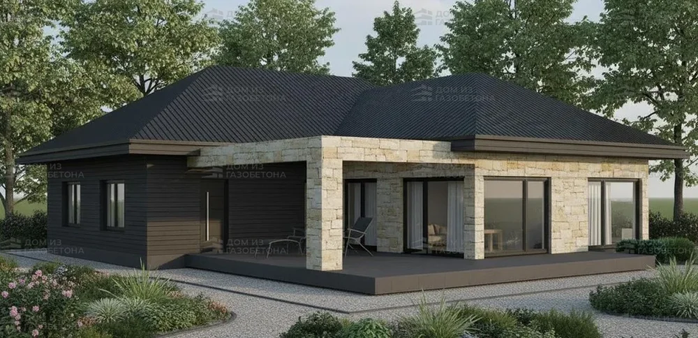 Проект Одноэтажный дом 18 на 17, 200 м2