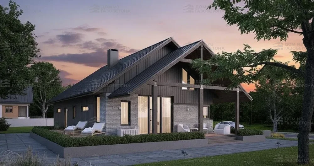 Проект Одноэтажный дом 16 на 9, 94 м2